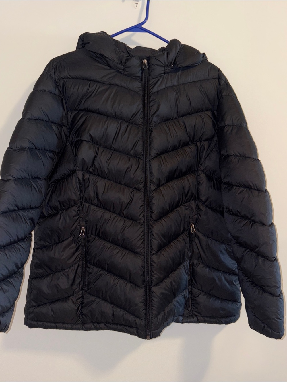 Charter Club Black Quilted Hooded Puffer Jacket